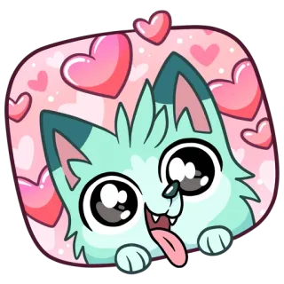 🥰 chat, chaton, coeurs, mignon, dessin animé, autocollant, amour, adorable telegram sticker