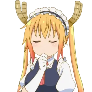 🤔 Tohru Miss Kobayashi's Dragon Maid Аниме, Горничная, Дракон, Тору, Каваий telegram sticker