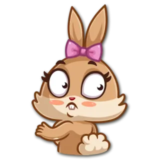 😟 coelho, desenho animado, animal, fofo, adesivo telegram sticker