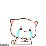 😭 แมว, ร้องไห้, เศร้า, น้ำตา, น่ารัก, อิโมจิ telegram sticker