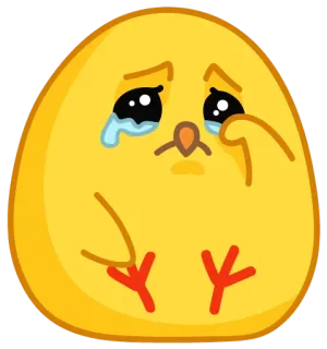😢 emoji, sad, crying, yellow bird, chick, tearful telegram sticker