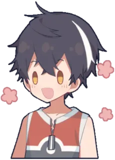 😇 Anime, Menino, Desenho animado, Fofo, Personagem, Sorrindo telegram sticker