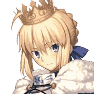👑 Saber Fate/stay night อนิเมะ, เซเบอร์, เฟท, มงกุฎ telegram sticker