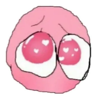 😍 粉色, 水滴, 爱心, 眼睛, 可爱 telegram sticker