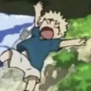 🖕 Bakugo My Hero Academia Anime, My Hero Academia, Bakugo, Teriakan, Jatuh, Kartun, Animasi telegram sticker