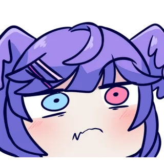 😕 animé, dessin animé, visage, expression, autocollant telegram sticker