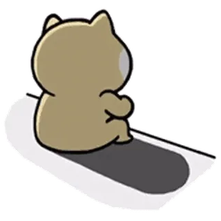 💬 gato, animal, sentado, dibujos animados, lindo telegram sticker