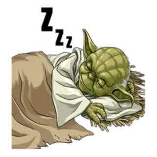 😴 Yoda Star Wars 尤达, 星球大战, 睡觉, 绝地武士, 角色, 可爱 telegram sticker