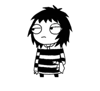 😒 cartoon, emo, sarcastic, black and white telegram sticker