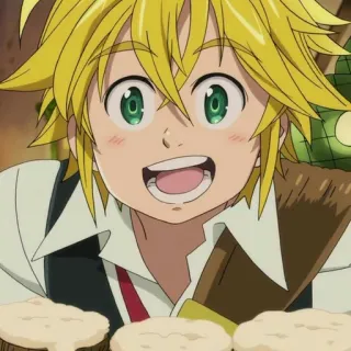 😃 Meliodas The Seven Deadly Sins Аниме, Мелиодас, Семь смертных грехов, Персонаж, Светлые волосы, Зеленые глаза telegram sticker