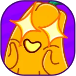 🤩 emoji, hand, sparkles, cute, yellow, purple telegram sticker