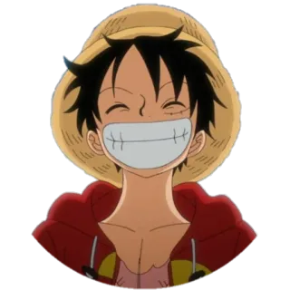 😁 Luffy One Piece Anime, One Piece, Luffy, Monkey D. Luffy, Cappello di Paglia, Pirata, Cartone animato telegram sticker