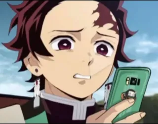 🤳 Tanjiro Kamado Demon Slayer 애니메이션, 캐릭터, 소년, 만화, 폰, 귀멸의 칼날 telegram sticker