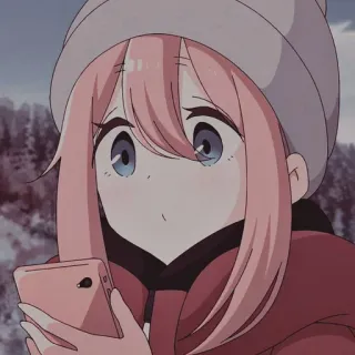 🌸 Nadeshiko Kagamihara Laid-Back Camp Anime, Carino, Ragazza, Inverno, Chibi, Nadeshiko Kagamihara, Yuru Camp telegram sticker