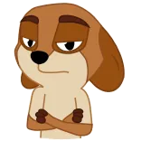😐 犬, 漫画, 悲しい, 動物, 茶色 telegram sticker