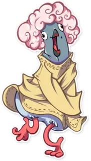 🚑 paloma, pájaro, loco, gracioso, dibujo animado, personaje telegram sticker