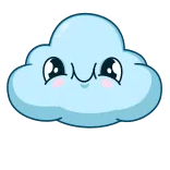 ☺️ cloud, cute, kawaii, weather, sky, cartoon telegram sticker
