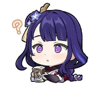 ❔ Raiden Ei Genshin Impact anime, video game, question, cute, manga telegram sticker