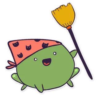 🧹 stiker, kartun, kawaii, imut, karakter, oranye whatsapp sticker
