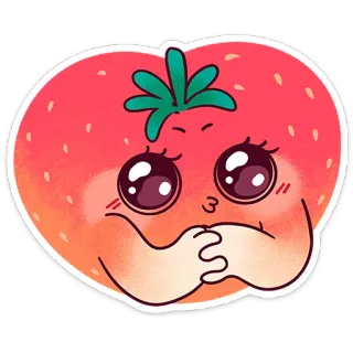 🍓 tomate, kawaii, fofo, comida, legume, adesivo telegram sticker