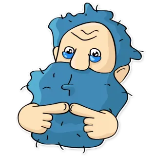 😢 cartoon, personage, baard, wijzen, ondersteboven telegram sticker