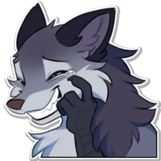 😂 wolf, crying, tears, sad, happy, emotion telegram sticker