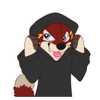 😈 Furry, Antropomorfo, Animal, Sudadera con capucha, Dibujos animados, Personaje telegram sticker