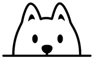 🐩 cane, animale, animale domestico, cucciolo, carino, line art, semplice telegram sticker