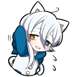 😬 อนิเมะ, สาวหูแมว, น่ารัก, คาวาอิ, มังงะ, จิบิ, สติกเกอร์ telegram sticker