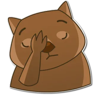 🤦‍♀️ Wombat, Facepalm, animal, mono, triste, avergonzado telegram sticker