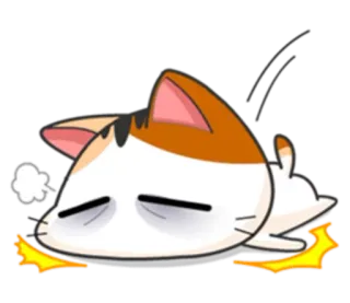 🐊 chat, épuisé, fatigué, dessin animé, dormir, animal whatsapp sticker