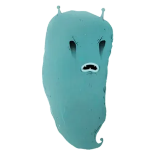 😱 Alien, Monstruo, Criatura, Dibujo animado, Personaje, Azul, Fantasma telegram sticker