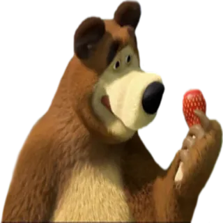 🍓 beruang, hewan, kartun, stroberi, lucu telegram sticker