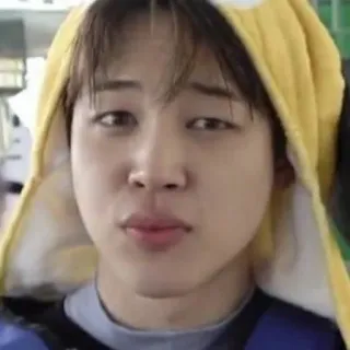☺ Jimin K-pop, idol, singer, person, selfie, cute, yellow telegram sticker
