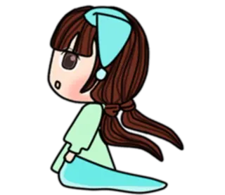 👆 desenho animado, menina, anime, adesivo telegram sticker