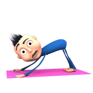 😳 Yoga, Exercice, Fitness, Dessin animé, Personnage, Pose, Tapis whatsapp sticker