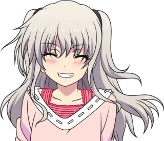 😊 Nao Tomori Charlotte anime, chica, sonriendo, linda, Charlotte, Nao Tomori whatsapp sticker