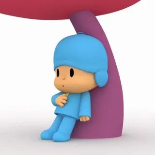 ☀️ Pocoyo мультфильм, ребенок, малыш, персонаж, Pocoyo, наклонившийся telegram sticker