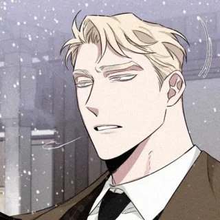 🌹 mężczyzna, blondyn, garnitur, anime, postać, ilustracja telegram sticker