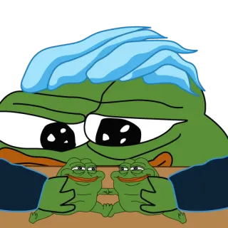 👨‍👩‍👦 Pepe the Frog Meme, Frosch, Pepe telegram sticker