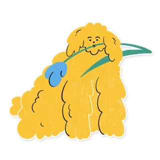 🦮 dog, flower, cute, animal, pet, tulip telegram sticker