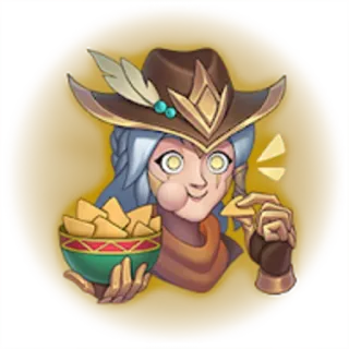 😮 cartoon, female, western, food, hat, chips telegram sticker