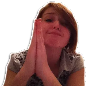 🙏 mujer, persona, retrato, manos, pose telegram sticker