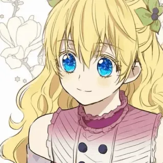 🌸 anime, chica, dibujo animado, rubia, linda, personaje whatsapp sticker