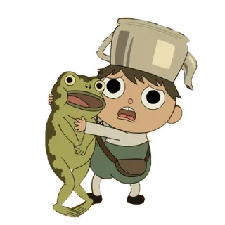 😍 Wirt Over the Garden Wall over the garden wall, wirt, rana, dibujos animados, pegatina telegram sticker