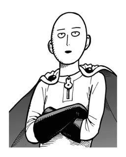 😐 Saitama One-Punch Man Saitama, One-Punch Man, anime, manga, hero, bald telegram sticker