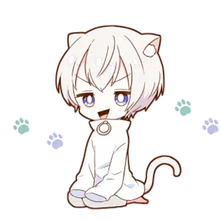 😏 Katze, Anime, süß, Chibi, Kawaii, Kätzchen, Tier whatsapp sticker