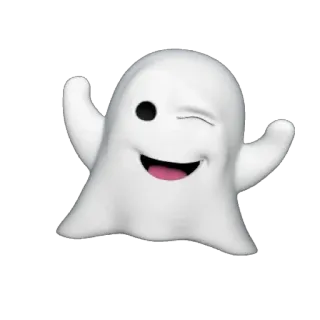 👻 幽灵, 可爱, 可怕, 卡通, 友善, 眨眼 telegram sticker