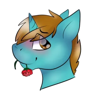 🌹 Poni, Dibujo animado, Animal, Caballo, Flor, Lindo telegram sticker