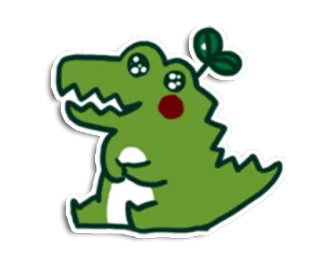 🐊 crocodile, alligator, mignon, animal, kawaii, vert, dessin animé telegram sticker